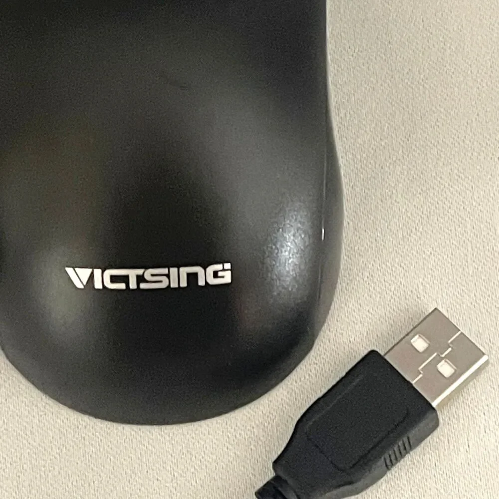 VicTsing Wired USB Optical Mouse Black Plug and Play PC Laptop